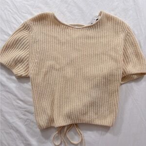 Zara cropped knitted open back top